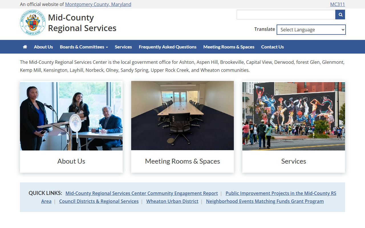 Mid-County regional services Aspen Hill unclaimed money resources