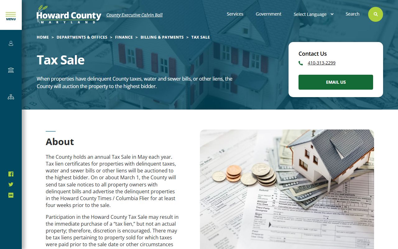 Columbia unclaimed money Howard County tax sale surplus funds