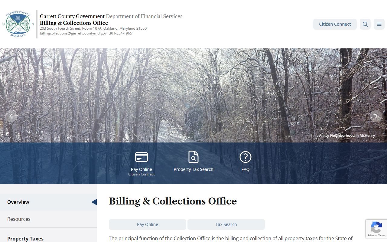Garrett County Billing and Collections Office Garrett County unclaimed money